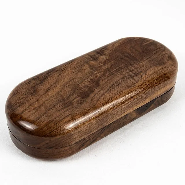 Medium Walnut Eyeglass Case | Handcrafted in Canada — T